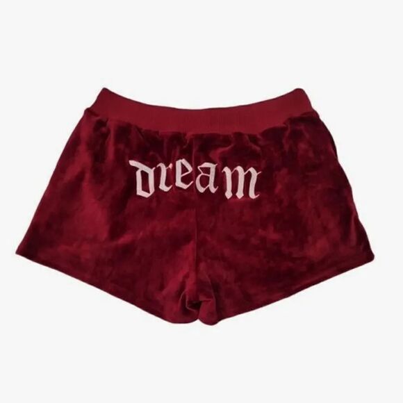 Fashion Nova Dreamy Dream Velvet Shorts in Wine Size Medium - Picture 3 of 6